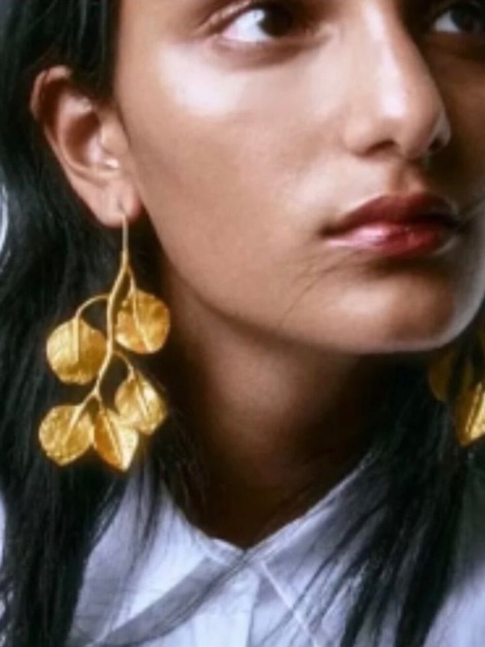 Bohemianleaf drop earringsM116